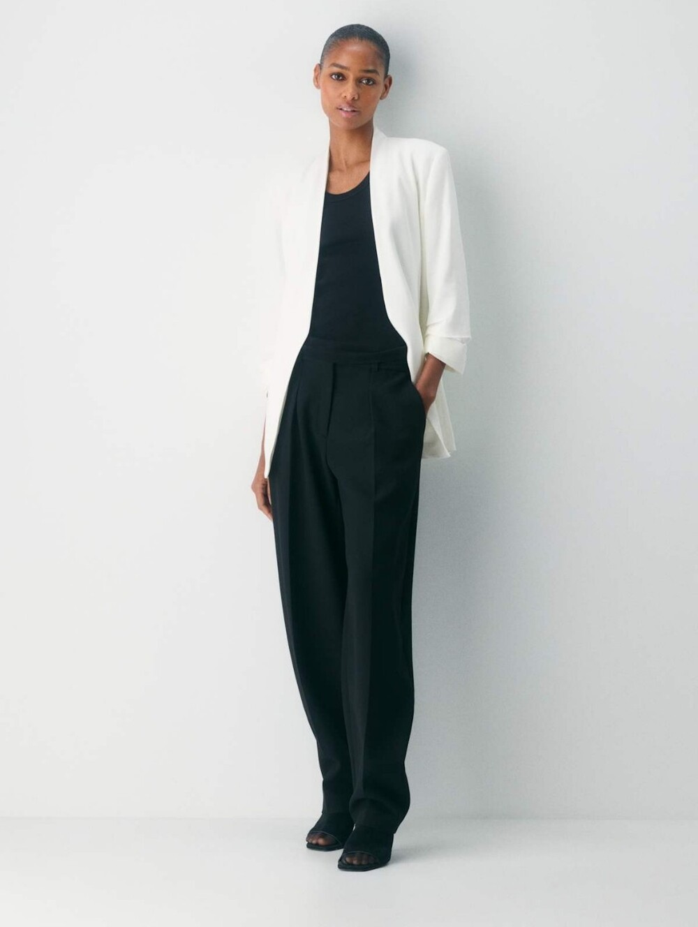 Aritzia Babaton Mirror Crepe Relaxed-fit Shawl Collar Open-Front Power Blazer 4